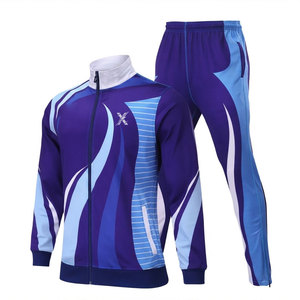 Vêtements d'équipe, survêtement de football d'hiver, veste à col montant, pantalon à taille élastique, 100% polyester, pour l'entraînement, les événements sportifs - Product Image 1
