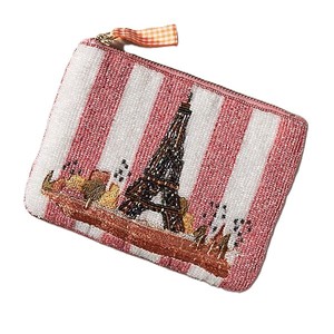 <b>Multi</b> Colour Striped Embroidered XOXO Coin Purse Zipper Wallet Travel Use For Everyday Use Gifting Parties Fashion Accessory - Product Image 6