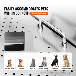 Professional 50\" Stainless Steel <b>Dog</b> Grooming Tub with Stairs Faucet & Soap Box Rich Accessory <b>Dog</b> <b>Bathing</b> Station - Product Image 4