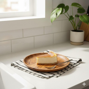 Handcrafted Circular Natural Teak Wood Plate. Wooden <b>Serving</b> Platter diameter <b>Set</b> plate - Product Image 5