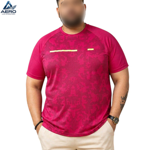 T-shirt Sportif Rose à Séchage Rapide pour Homme, Col Rond, Manches Courtes, Motif Imprimé, Coupe Classique, en Polyester Tricoté, Idéal pour la Gym - Prix de Gros - Product Image 2