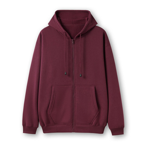 Sudadera con capucha de invierno para hombre, personalizada, con cremallera completa, bordada, de algodón grueso y forro polar, OEM ODM, estilo urbano, oversize, ecológica - Product Image 1