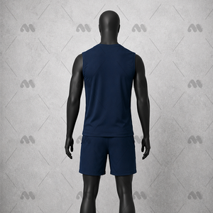 Débardeur sportif à col rond pour homme, séchage rapide - Tissu tricoté en spandex/coton pour la salle de sport et la course à pied - Product Image 3