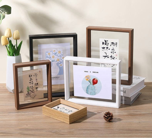 Custom <b>Double</b> Sided Clear Glass Picture <b>Frames</b> <b>A4</b> DIY Specimen Wooden Photo <b>Frame</b> - Product Image 5
