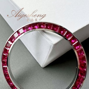 Aigesheng Đồng Hồ Các Bộ Phận Phù Hợp 40Mm Trường Hợp Đồng Hồ Vàng Trắng + Tự Nhiên Của Ruby <span class=keywords><strong>Bezel</strong></span> Đầy Đủ Thép Cho Nam Giới Xem Trường Hợp Gốm Sứ <span class=keywords><strong>Bezel</strong></span> - Product Image 6