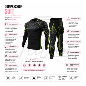 High Quality Wholesale 2-Piece Sportswear <b>Compression</b> Sets <b>Men</b> Running Training <b>Tights</b> Breathable Gym Suits Front Logo - Product Image 5