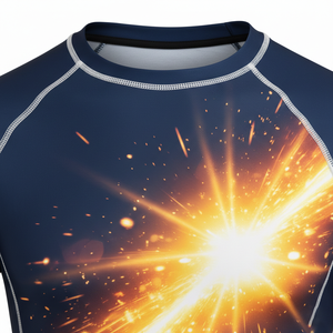 Maillot de compression à manches courtes personnalisé, sublimé, respirant, coutures durables, tissu premium, pour MMA, BJJ, surf et entraînement. - Product Image 4