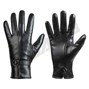 ถุงมือหนังแกะสีพื้นแบบใหม่จากโรงงานผู้ผลิต (OEM) คุณภาพสูงสำหรับออกกำลังกาย ฤดูหนาว ขับรถ และสวมใส่ทั่วไป ถุงมือเพื่อความปลอดภัย - Product Image 1