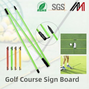 Bâtons d'alignement de golf en fibre de <span class=keywords><strong>verre</strong></span> haute résistance, 2 sections, pliables, avec logo personnalisé, étui transparent, aides à l'entraînement de golf - Product Image 1