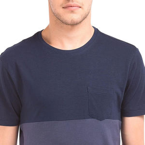 T-shirt 100% coton, design color block élégant, look moderne, t-shirt décontracté d'été, confortable et tendance pour homme - Product Image 2