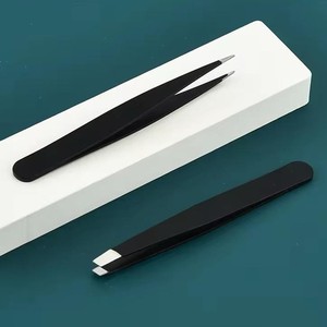 Pinzas de Cejas de Acero Inoxidable Duraderas con Punta Inclinada y Logotipo Personalizado de Alta Calidad, Herramienta de Cuidado de Belleza - Product Image 2