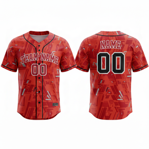 Uniforme de Béisbol Personalizado con Impresión por Transferencia de Calor, Ropa Deportiva de Poliéster Transpirable de Alto Rendimiento, Tallas Grandes para Adultos, Parte Delantera - Product Image 6