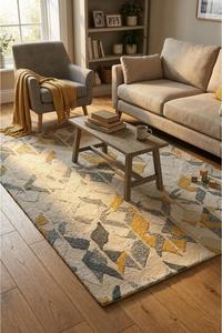 Tapis d'appoint moderne abstrait en laine noué à la main de haute qualité avec base antidérapante pour hôtels, bureaux et résidences - Product Image 2