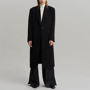Abrigos de lana largos sin cuello para mujer, chaqueta de invierno para mujer - Product Image 3