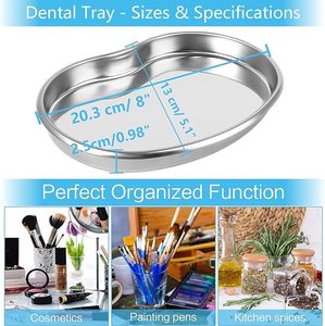 Bandeja renal profesional de 8 pulgadas, cuenco para vómitos con forma de riñón, cuenco para vómitos reutilizable de metal, plato renal de metal, aprobado por ISO - Product Image 4