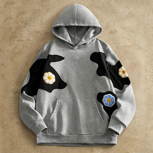 Sudaderas con Capucha Oversize para Hombre, Sudaderas de Moda con Logotipo Personalizado, Proveedor OEM/ODM, Sudadera Casual de Punto con Estampado de Parches para Hombre - Product Image 1