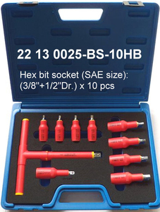 Juego de 10 Puntas Hexagonales Aisladas VDE 1000V de 3/8" y 1/2" - Product Image 3