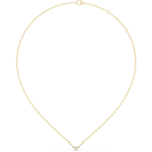 Collar con Colgante de Diamantes Chapado en Oro Blanco, Cadena Chevron para Mujer, Regalo para Aniversario, Boda o Fiesta - Product Image 3