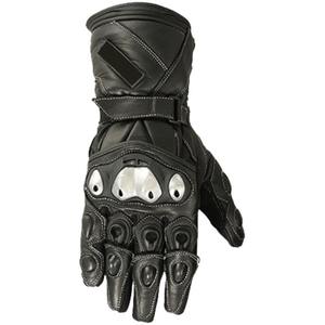 Premium Racing Leather Motorbike Gloves Full Finger Anti-Slip Carbon Fiber Protection Gloves <b>Hook</b> Loop Closure <b>Outdoor</b> Sports - Product Image 5