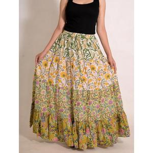 Cotton <b>Patchwork</b> Printed Handmade Bohemian Maxi <b>Skirt</b> Long Festival <b>Skirt</b> Women's Indian Fashion - Product Image 1