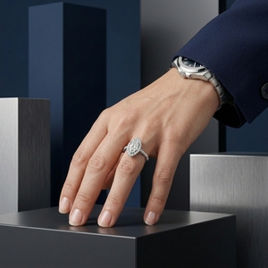 Anillo de compromiso de platino para mujer con diamante de corte marquise de 2 quilates, estilo clásico con halo y diamantes laterales, certificado por GIA - Product Image 4