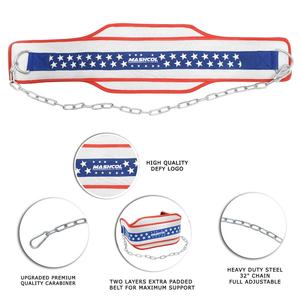 New Customized Logo <b>Weight</b> <b>Lifting</b> Training Dipping <b>Belt</b> 8" Inch Wide Wholesale Gym Neoprene Dip <b>Belt</b> With Stainless Steel Chain - Product Image 4