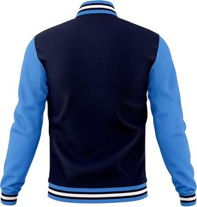 High Quality Men's Varsity Jackets Thin <b>Stand</b> Collar Light <b>Weight</b> Winter Wool Body Leather Sleeve Best Design Plain Fabric Front - Product Image 3
