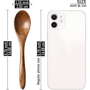 Set di 7 Cucchiaini in Legno di Acacia da 5,8 Pollici, Piccoli Cucchiai per Miele, Caffè e Tè - Product Image 2