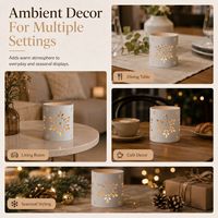 Support de bougie décoratif nordique en métal pour bougies chauffe-plat, motif découpé, pour table, maison, Noël - Vente en gros