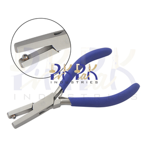 Pince à sertir droite en acier inoxydable de 135 mm pour circlips de 5 mm, poignées en mousse mate, pour la fabrication de bijoux DIY, dénudeur de fils et coupe-fils - Product Image 1