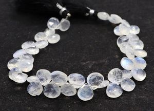 Natural Flashy White <b>Rainbow</b> Moonstone Faceted Heart Shape Beads 9-10 mm White <b>Rainbow</b> Moonstone Beads 8 inch For Jewelry Making - Product Image 5