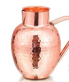 Hammered Eco-Friendly Pure Copper Water Jug with Brass Handle | Handmade Pitcher for Hotels Restaurants & Camping - Product Image 2