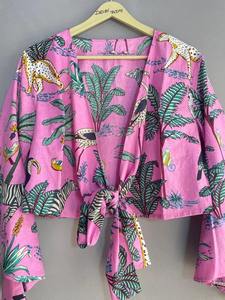 Indian Cotton Block Print Tie Dye Crop Top Handmade Bohemian Style Women Summer Casual Party Wear Floral <b>Boho</b> Top Free Size - Product Image 2