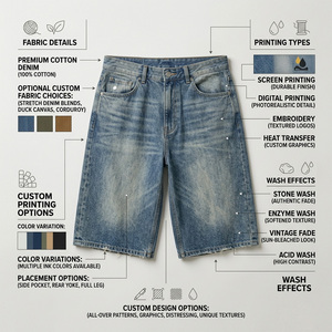Shorts Bermuda en jean délavé déchiré pour homme, taille mi-haute élastique, style décontracté, couleur unie, tissu polyester/coton, séchage rapide - Product Image 5