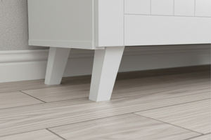 Mueble de Cocina Moderno Estilo Americano Ecológico K409, Acabado en Roble Blanco y Mármol Gris, 2+3 Puertas Acrílicas, 1 Cajón - Product Image 5