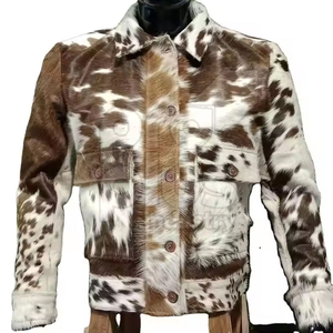 Chaqueta de Piel Sintética para Mujer, Estampado Animal, Cuello Camisero, Manga Larga, Abrigo Informal Cálido para Invierno - Product Image 1