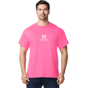 เสื้อยืดคอกลมแขนสั้นผู้ชายผ้าฝ้ายนุ่มสบายเสื้อผ้าแฟชั่นเรียบง่ายสวมใส่ได้ในที่ปลอดภัยสีชมพู - Product Image 2