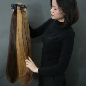 ผมต่อทำจากผมมนุษย์ผมต่อแบบถักเปียที่ทำจากผมสีบลอนด์ผมคนจำนวนมาก - Product Image 2