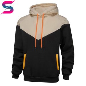 Tissu léger et écologique, design unique pour hommes, sweat à capuche à manches longues avec poche, couleur contrastée, manches régulières légères. - Product Image 2