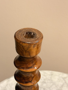 Ensemble de porte-bougies en bois vintage, style rustique du milieu du siècle, supports décoratifs pour bougies coniques - Product Image 2