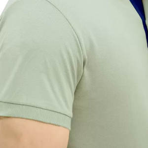 Polo homme premium vert pistache |   Tee-shirt de golf en coton avec patte de boutonnage contrastée marine |   Vêtements de sport décontractés pour la ville et la salle de sport - Product Image 5