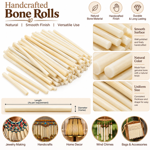 Rollos de Hueso Natural Hechos a Mano para la Fabricación de Joyas, Manualidades, Decoración del Hogar, Campanas de Viento y Accesorios de Bricolaje - Product Image 6