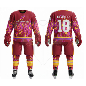 Vêtements de hockey sur glace imprimés numériquement, haute qualité, respirants, 100% polyester, avec votre propre logo, uniforme de hockey sur glace - Product Image 4