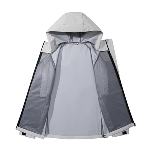 Veste à capuche rose clair pour homme, élégante, zippée, légère, respirante, pour l'extérieur, décontractée, design minimaliste moderne, pour un usage quotidien - Product Image 2