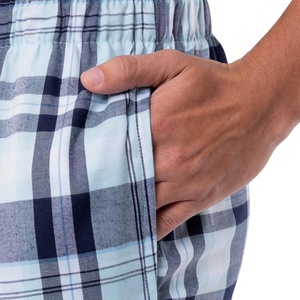 <b>Men's</b> Plus Size PolyesterCotton Nonwoven <b>Flannel</b> <b>Pajama</b> Bottom Gray White Plaid Breathable Quick Dry 220g Fashionable - Product Image 4