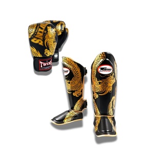 Twins Muay Thai Dragon Boxing <b>Gloves</b> Shin Guard Set Premium Leather Moisture Wicking Breathable Lightweight Adjustable Hook Loop - Product Image 2