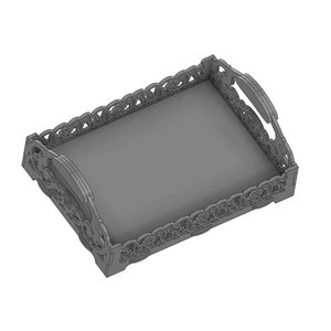 Bandeja de MDF negra con asa, estilo nuevo, corte láser, acabado envejecido, para decoración del hogar. - Product Image 3