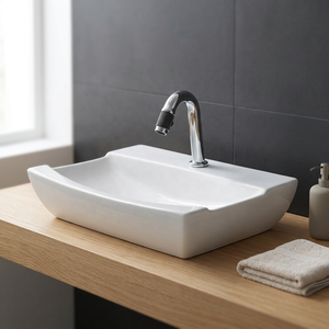 Modern Deep Countertop Wash Basin Premium Ceramic Stone Look Bathroom Vanity Sink OEM Custom Design - Product Image 3