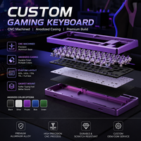Teclado Mecánico Personalizado de Aluminio con Carcasa Anodizada, Base Mecanizada por CNC para Configuración de Juegos