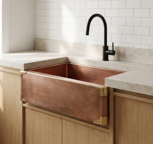 Évier de cuisine moderne de qualité supérieure couleur cuivre avec design à cuve profonde, robuste, au caractère authentique de l'Ancien Monde, options personnalisables - Product Image 4